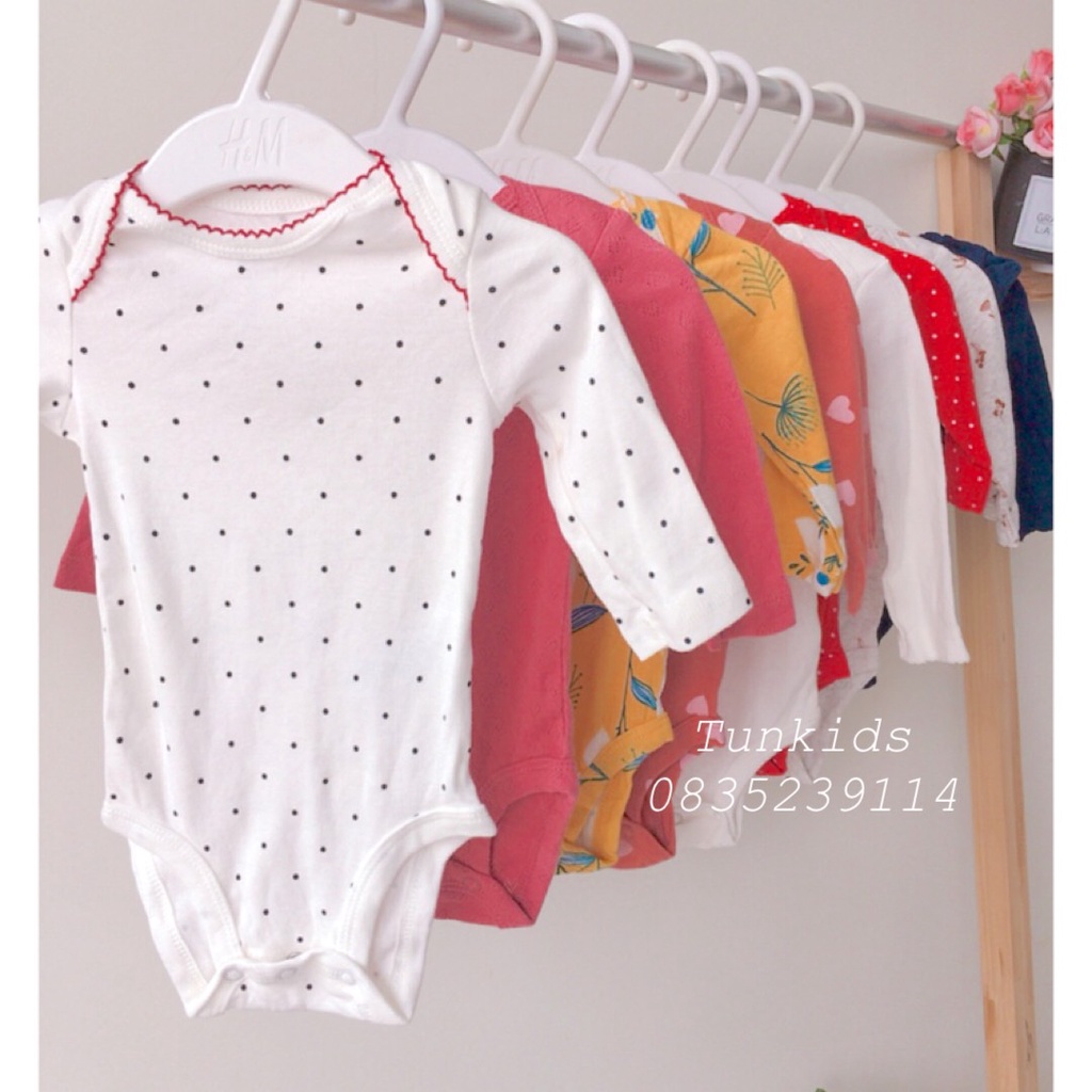 {Sz 3-6m} Body chip Carter dài tay xuất xịn