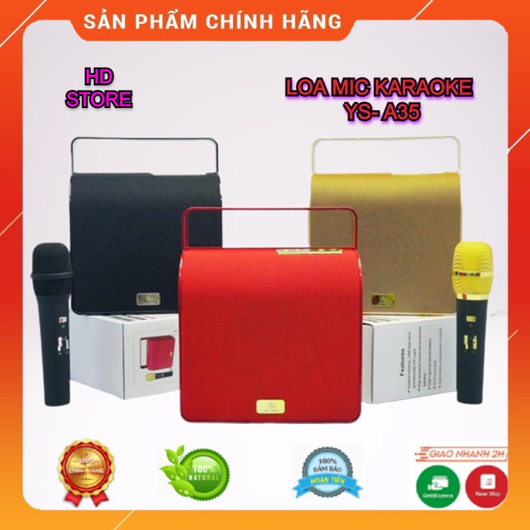 Loa Bluetooth Karaoke KIMISO YS- A35 Tặng Kèm 1 Micro Không Dây Chính Hãng Công Suất Lớn 80W, Bảo Hành 12 Tháng.