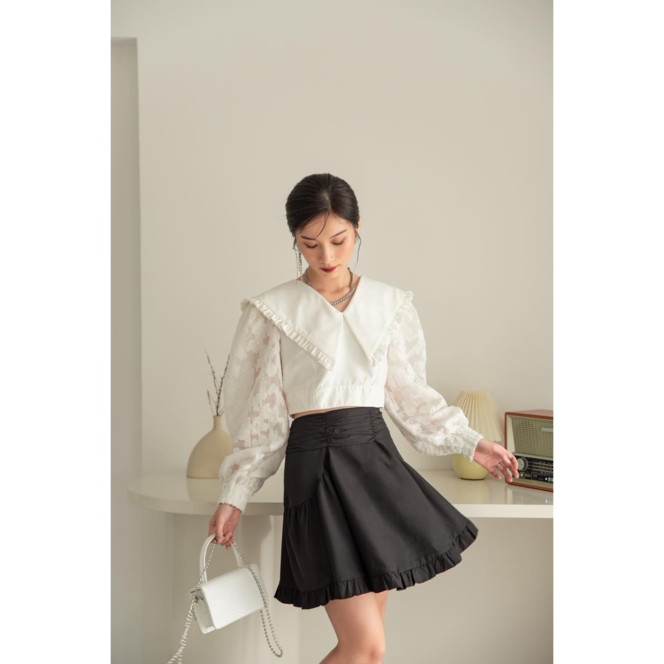 Haze Shirt - Áo tiểu thư cổ lá sen dáng croptop TWENTYFIVE STUDIO