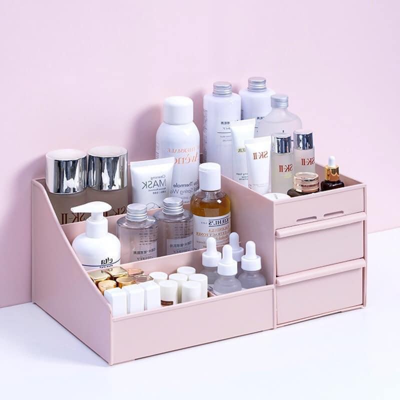 Kệ mỹ phẩm nhựa đa năng nhiều ngăn size to (MÀU TRẮNG )