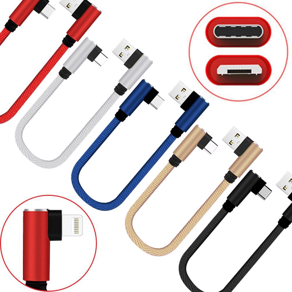 Dây Cáp Sạc Ngắn 25cm 90 Độ Cổng Usb Type C Và Lightning