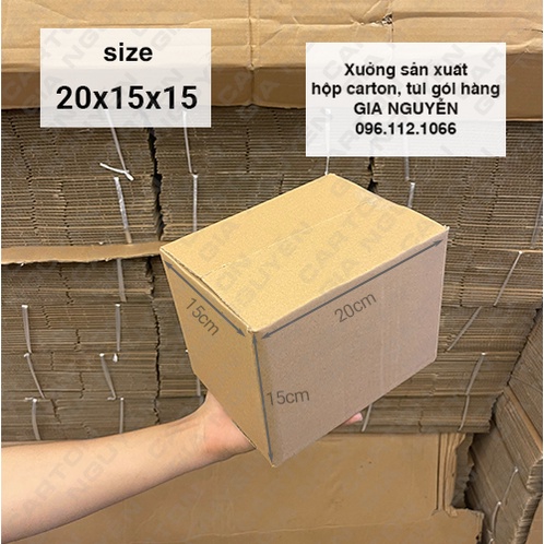 Set 20 hộp đóng gói hàng carton 20x15x15, thùng bìa cứng đóng hàng Gia Nguyễn