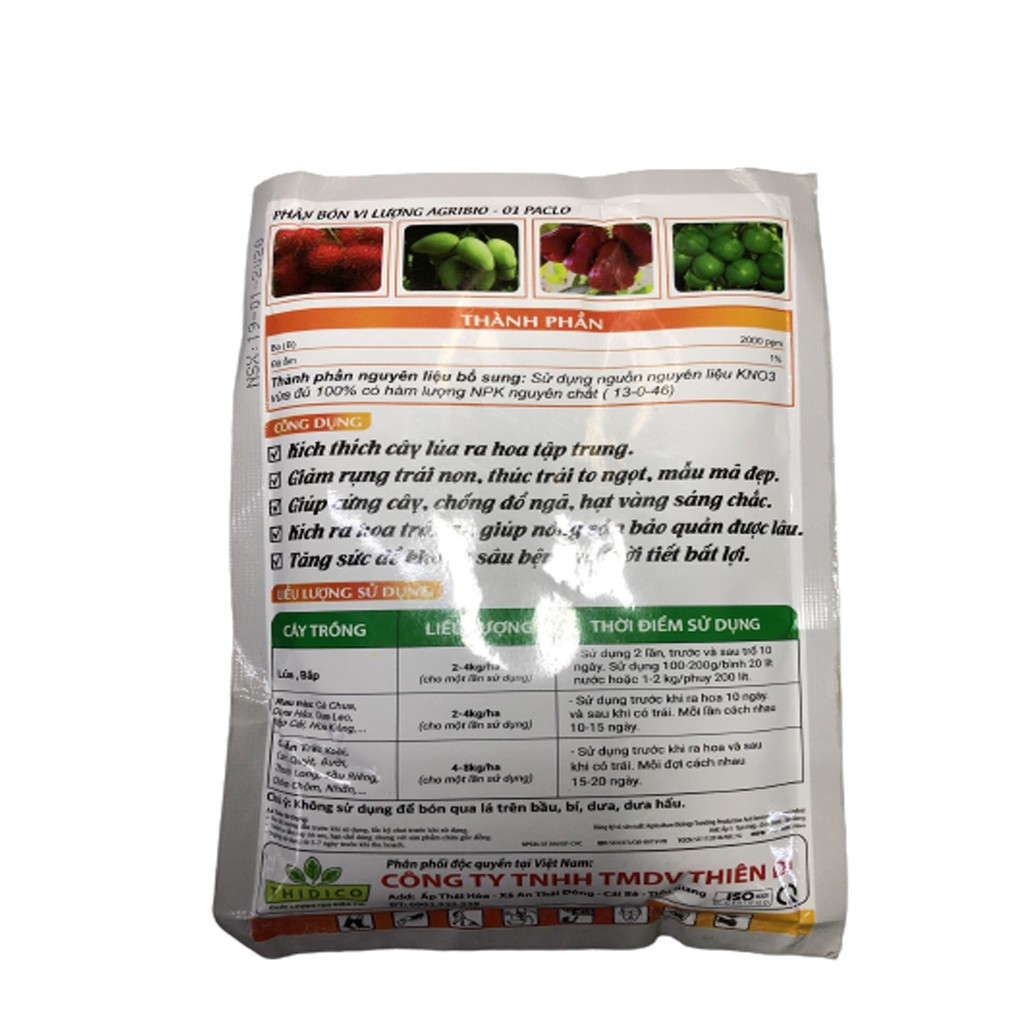 Phân Bón Vi Lượng Agribio - 01 Paclo Kno3 - #058 1kg