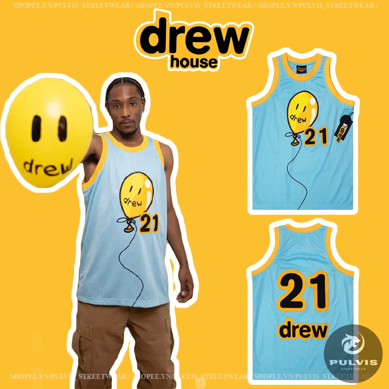 ⚡️[BEST QUALITY] - Áo Tank Top Drew House Justin Bieber Mesh JOY Basketball Jersey (Seal Blue) Mirror Quality