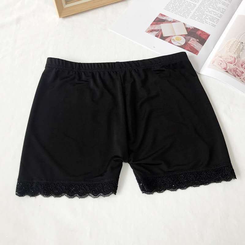 Quần Thun Ôm Body Mặc Đầm Có Viền Ren Trơn Màu Đen Kiểu 2 | Smide Clothing