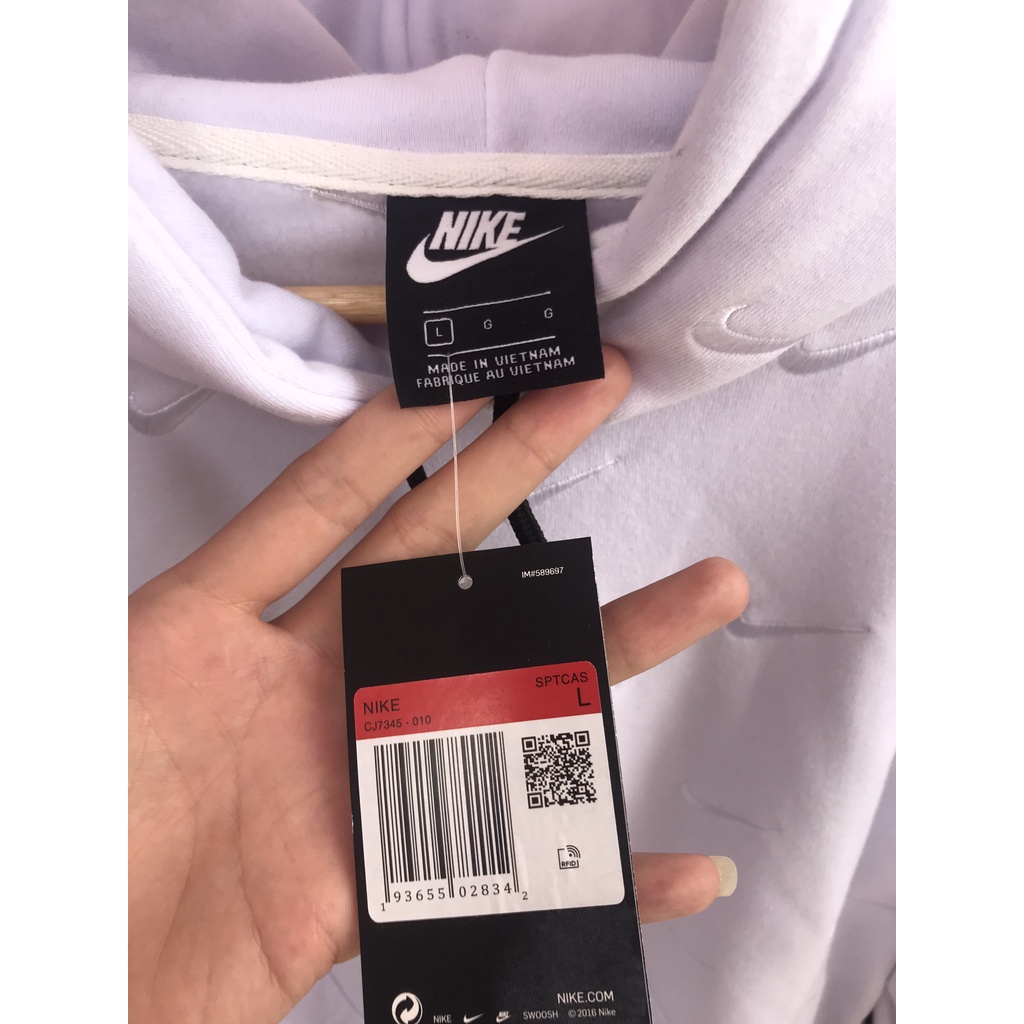 🔥 Áo Hoodie Nike Swoosh Thêu Full Logo Vải Nỉ Bông Cotton 100%