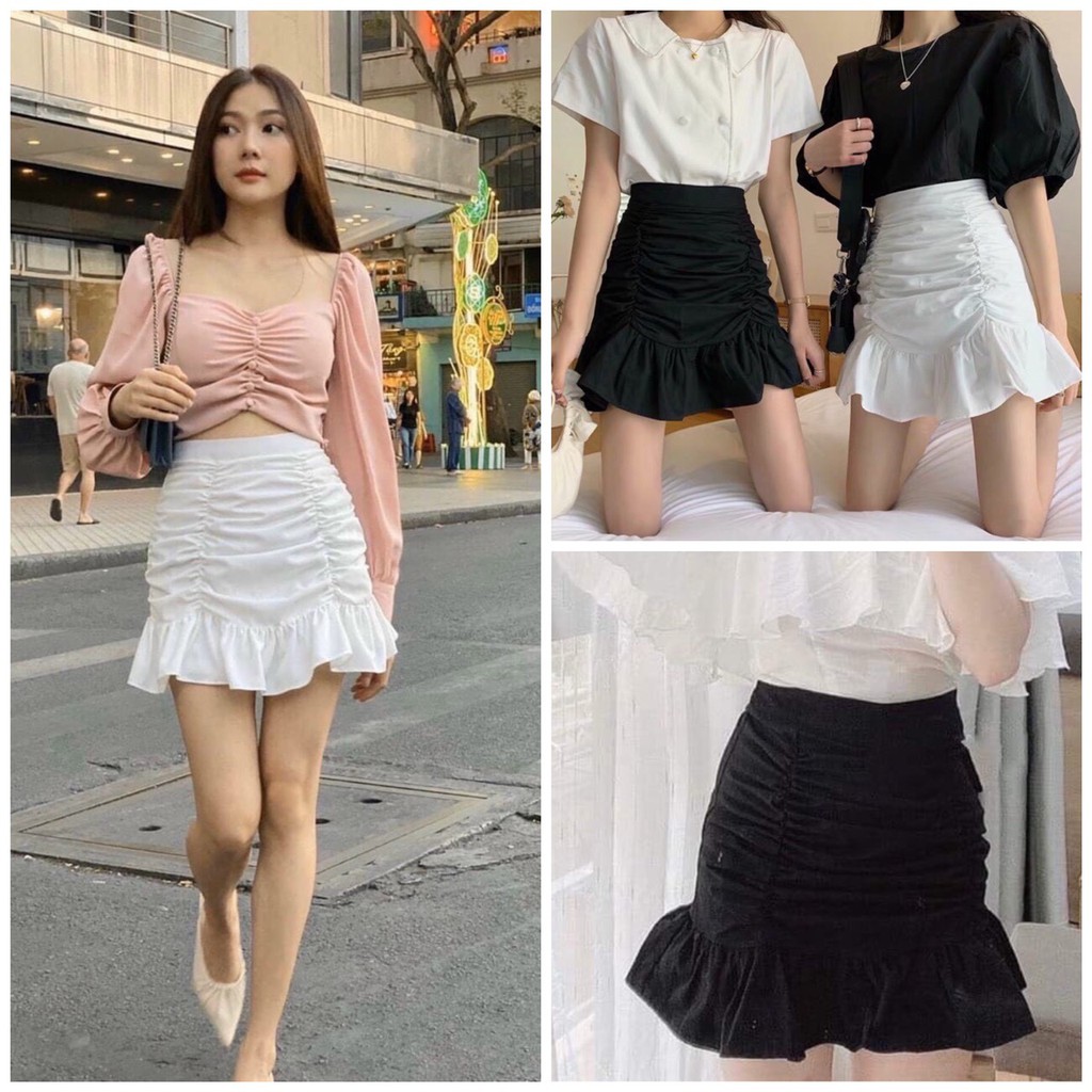 Chân váy đuôi cá sexy có lót trong ♥️ Chân váy ngắn ulzzang đuôi cá siêu xinh - NhimShop CV07