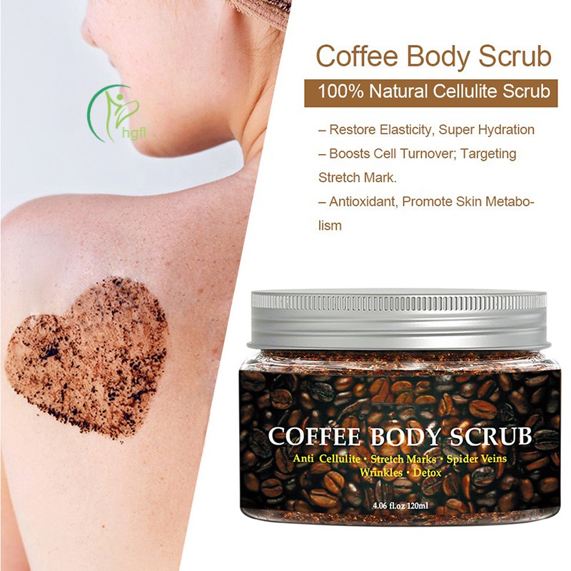 hgFl Coffee Body Scrub Cream Exfoliating Whitening Dead Sea Salt Anti-Cellulite Moisturizing Skin Tightening