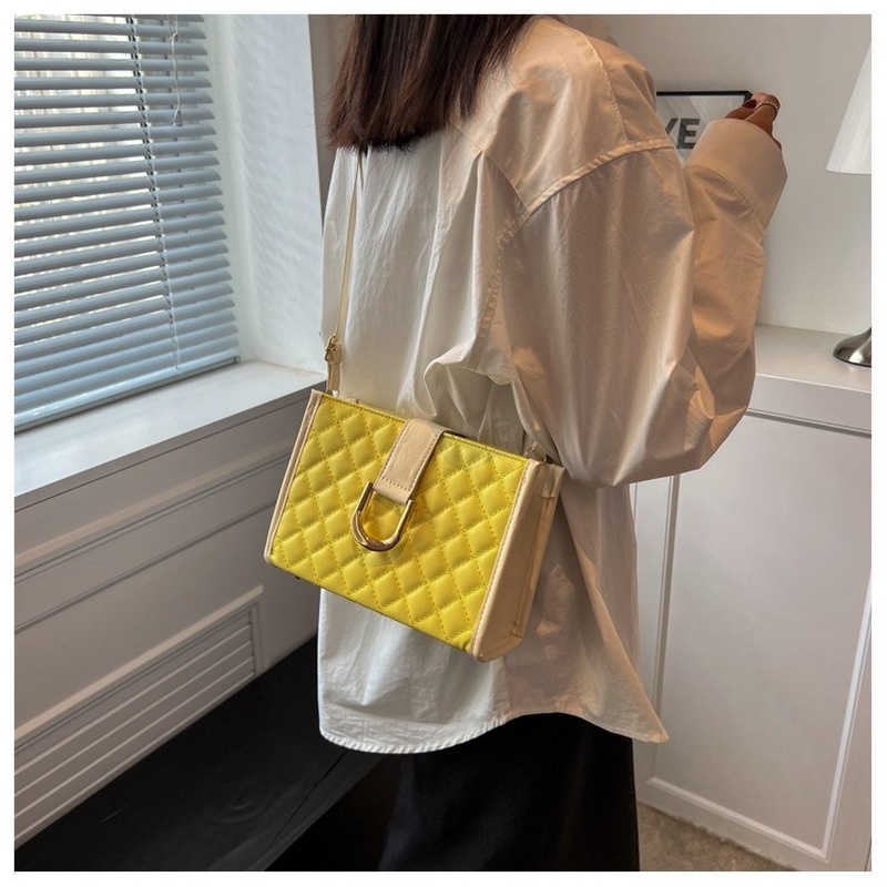 Túi Đeo Chéo Vai Thêu Đường Chỉ Hình Thoi Nhỏ Phong Cách Phương Tây Hàn Quốc Phổ Biến Thời Trang Cao Cấp Cho Nữ