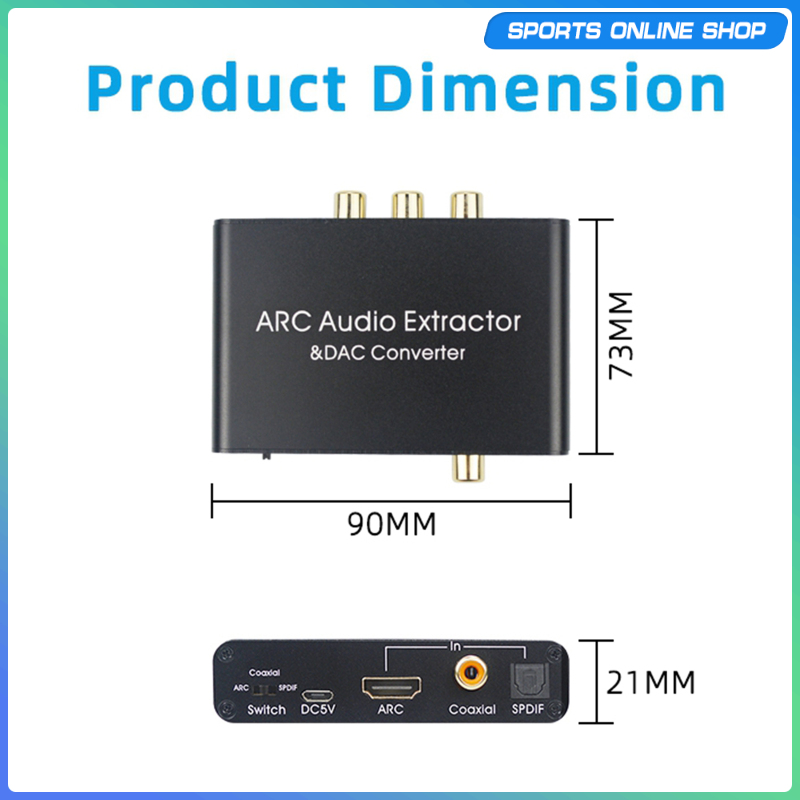 Bộ Chuyển Đổi Âm Thanh Đồng Trục Kỹ Thuật Số 192khz Dac Sang Analog L / R 3.5mm Cho Hdtv