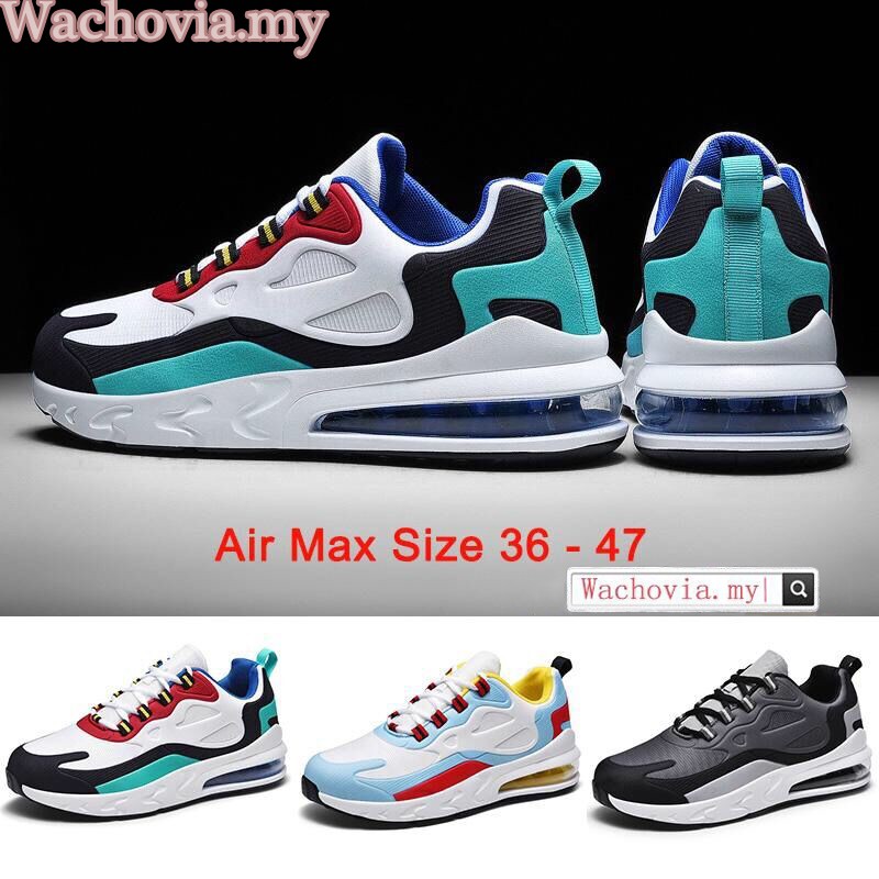 Giày Chạy Bộ Thể Thao Kasut lelaki Kasut wanita Airmax Size 36-47 Air Max 270 Kasutsukan Thời Trang Unisex