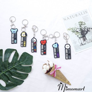 Móc cài khóa, balo có thẻ tên và ngày sinh idol BT21 siêu hot