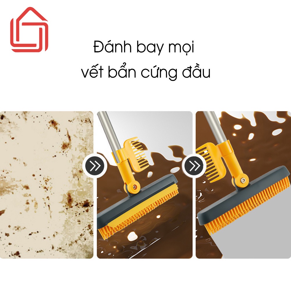 Cây chà sàn nhà tắm tích hợp gạt nước chất liệu silicone chà sạch mọi ngóc ngách