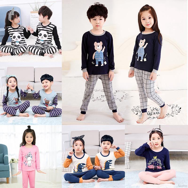 Bộ Đồ Ngủ Pijama Dài Tay In Hoạt Hình Cho Bé