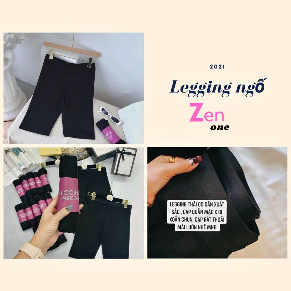 Quần legging lửng nữ nâng mông chất cotton Thái co dãn , legging lửng thể thao | BigBuy360 - bigbuy360.vn