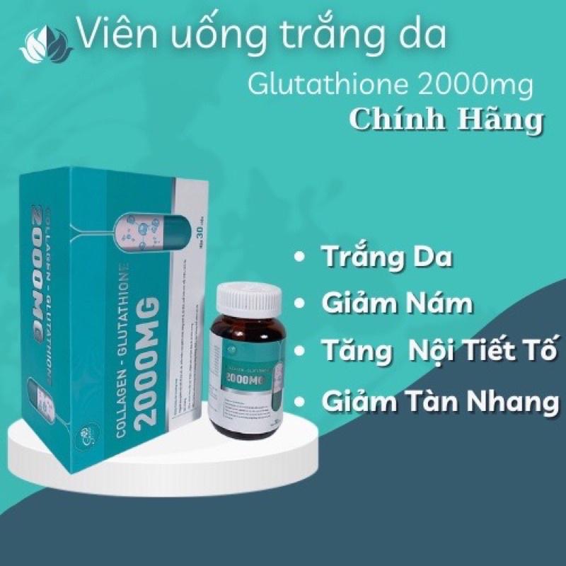 Viên trắng da Glutathione 2000mg giúp da trắng sáng