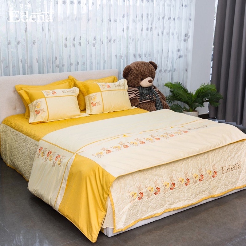 Bộ ga  Cotton Solid Edena mẫu 371 - Chính Hãng , Cao Cấp in Maybeding