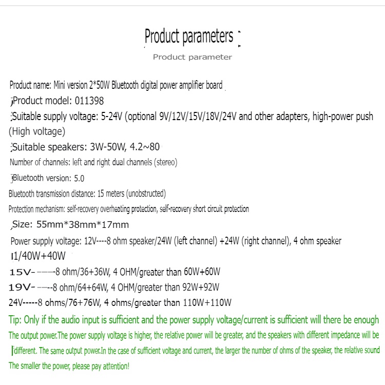 Mạch khuếch đại âm thanh HIFI 2.0 bluetooth 5.0 50w *2 chất lượng cao 502L Digital Audio Amplifier