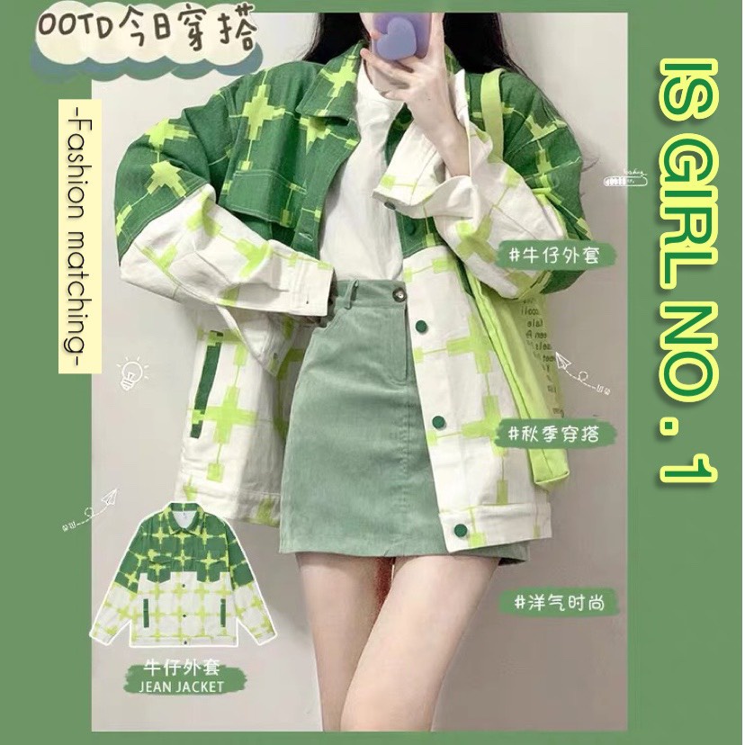 Áo khoác Jean màu Xanh kiểu dáng thời trang