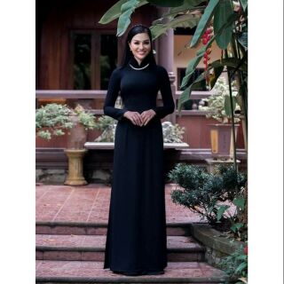 Vải áo dài cát đen tuyền