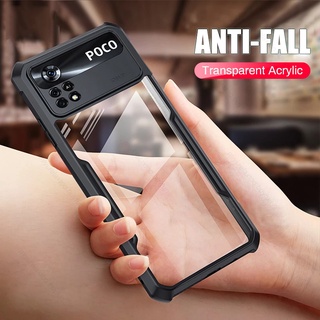 Ốp điện thoại Acrylic hạng nặng Xiaomi Mi 15T POCO M4 X4 X5 X7 Pro 14T Pro 4G 5G TPU Khung mềm bảo vệ Fundas