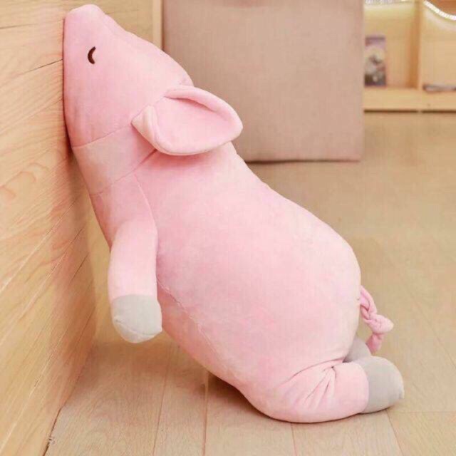GỐI ÔM HEO HỒNG LÔNG MỊN CHO BÉ (50cm) ẢNH THẬT
