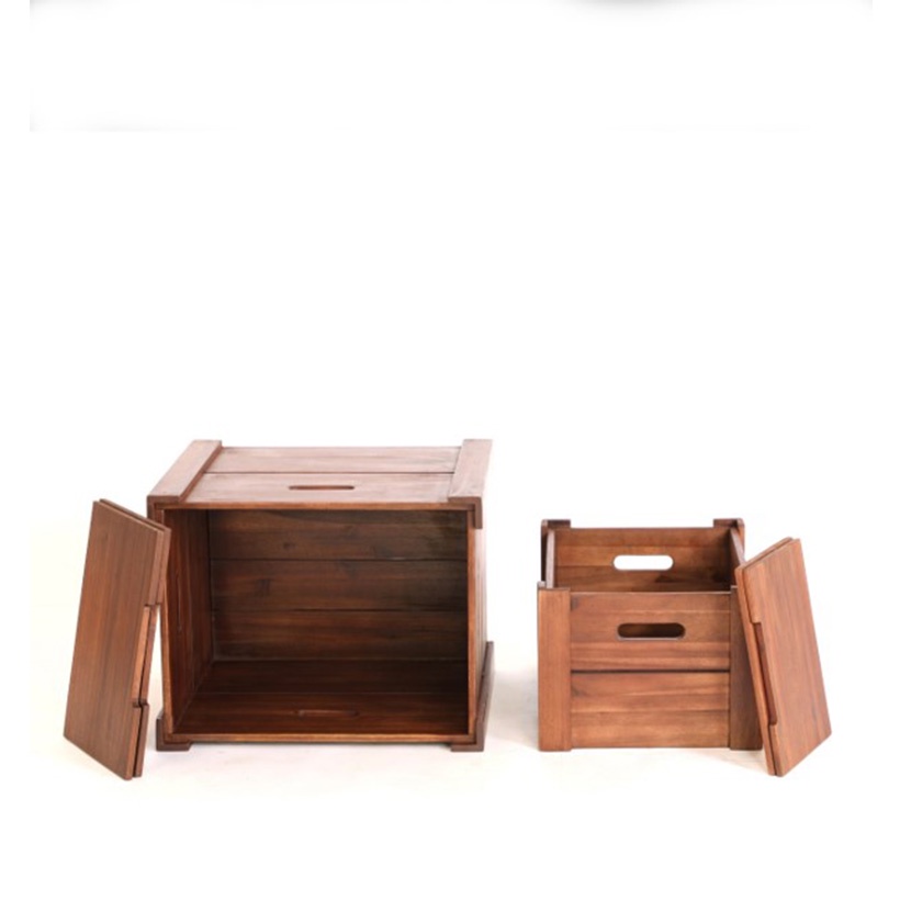 Bộ hộp gỗ đựng đồ ngoài trời Boxi (2 cái) IBIE gỗ dầu