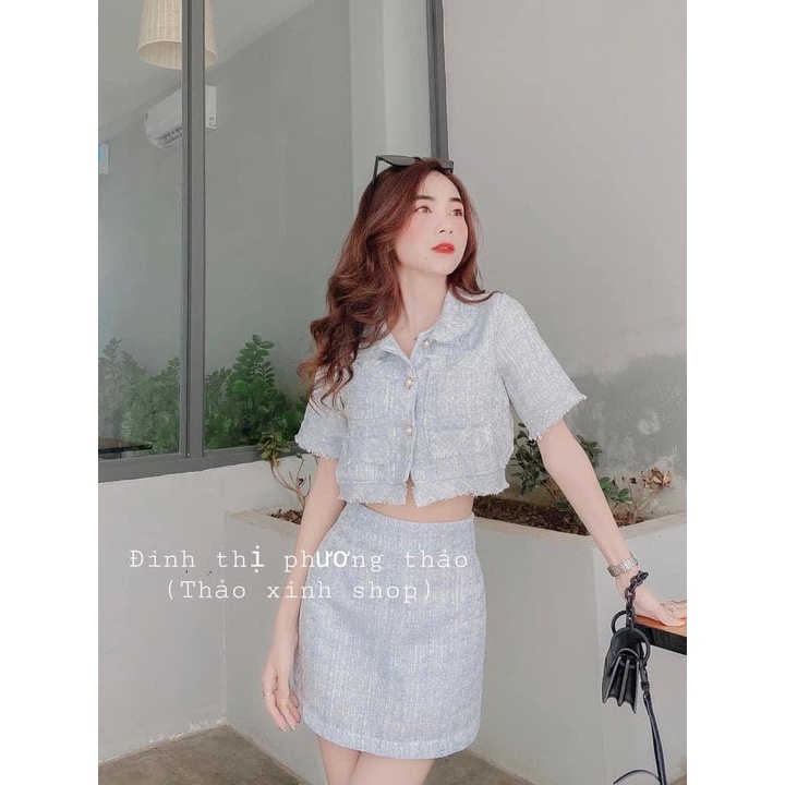 SET BỐ ÁO CROPTOP CHÂN VÁY 3 MÀU