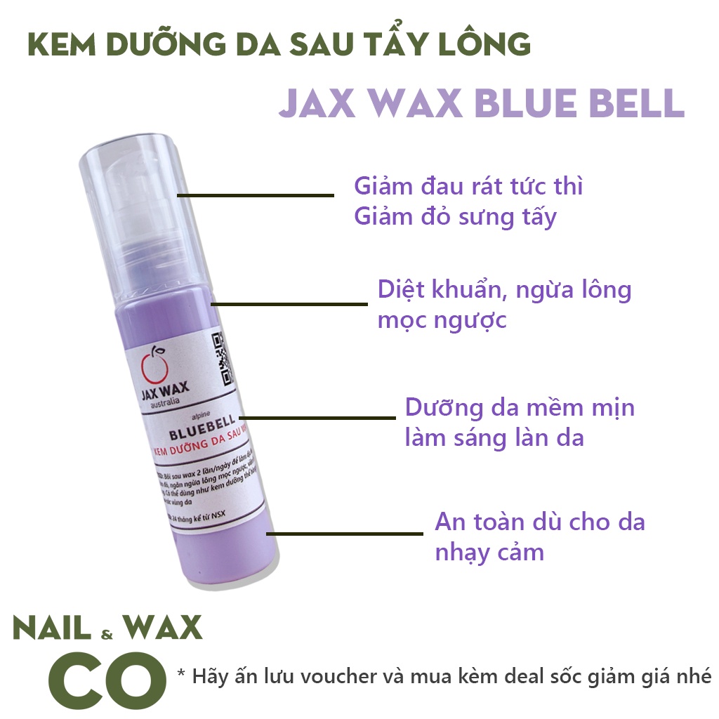 Kem dưỡng sau tẩy lông triệt lông JAX WAX Alpine Bluebell sau sáp wax lông 30ml