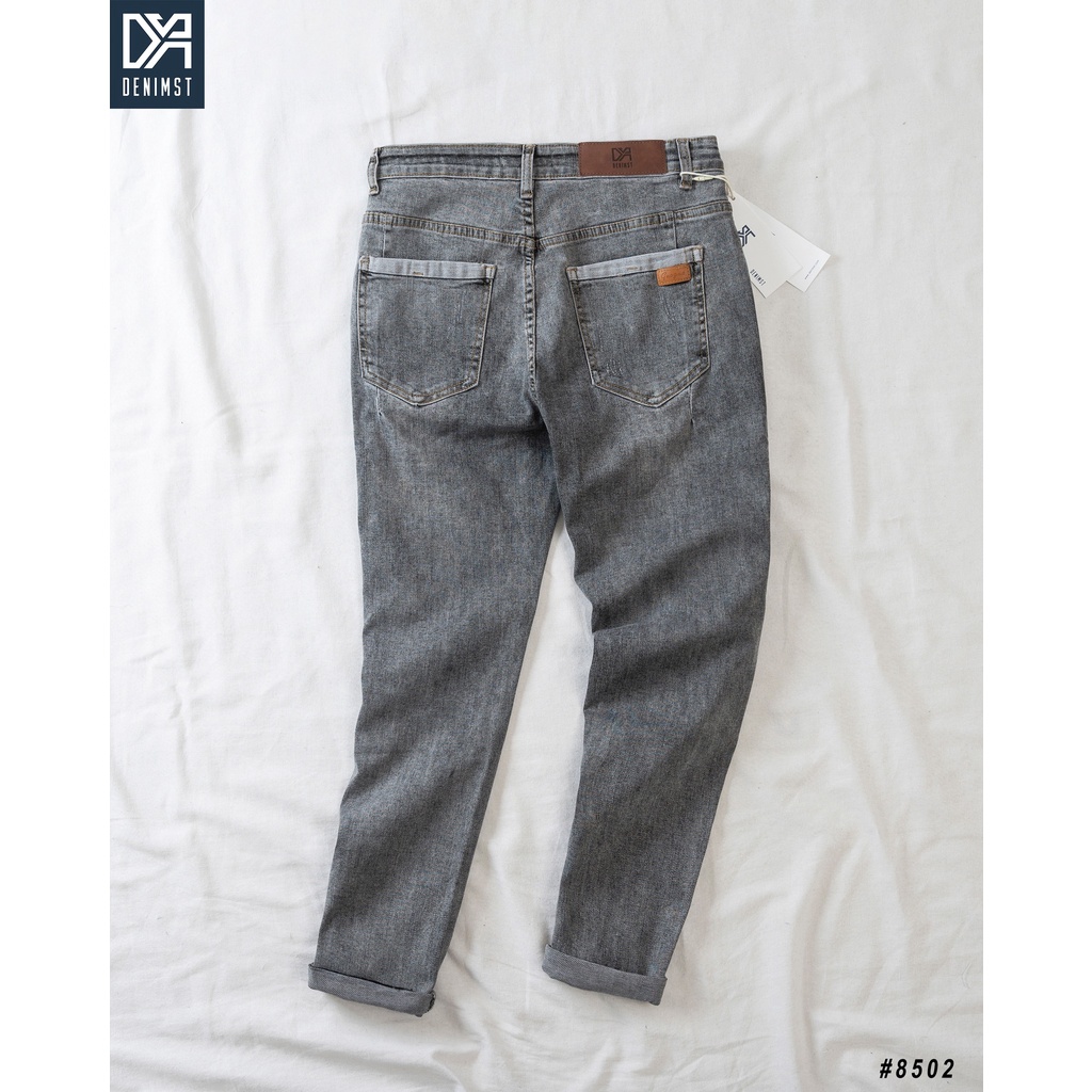 Quần Jeans Nam Xám Khói Cao Cấp DENIMST 8502 Dáng Carrot Fit