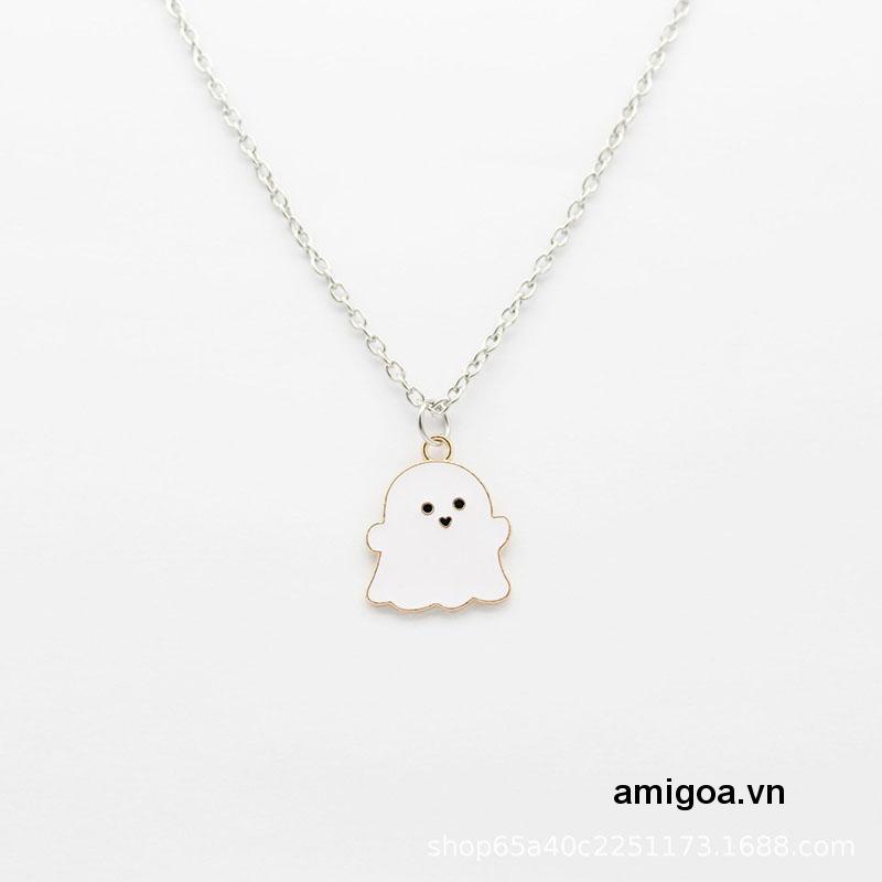 ✨✨Dây chuyền hợp kim mặt hình con ma hoạt hình màu trắng đen dễ thương dành cho cặp đôi