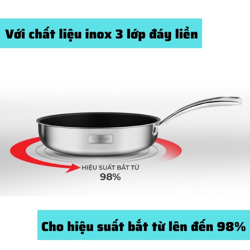 Chảo Inox Chống Dính Đáy Liền Elmich TriMax Đáy Từ Xuất xứ Châu Âu chính hãng, bảo hàng 5 năm