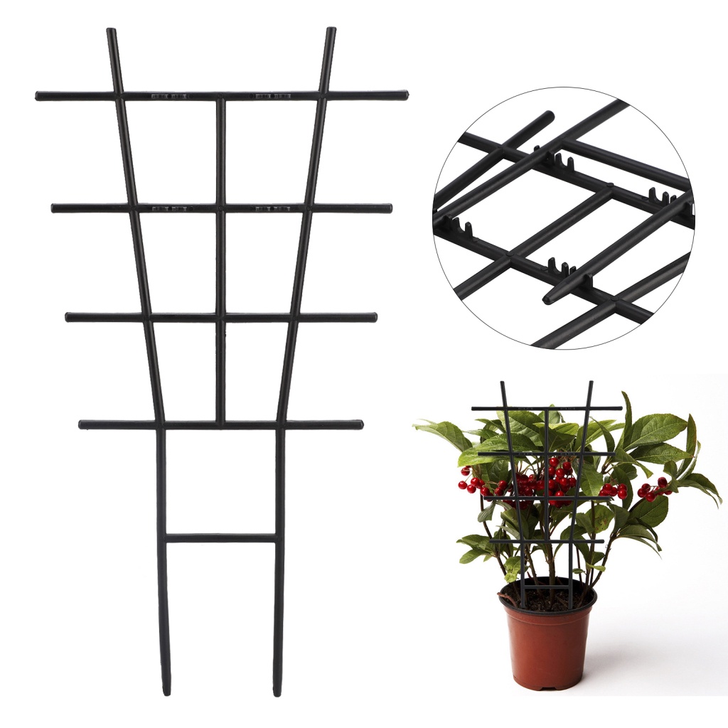 Set 2 Khung Đỡ Hỗ Trợ Trồng Cây Dây Leo Bằng Nhựa Kích Thước 42cm 42 X 22.5Cm Màu Đen Trang Trí Sân Vườn Đứng