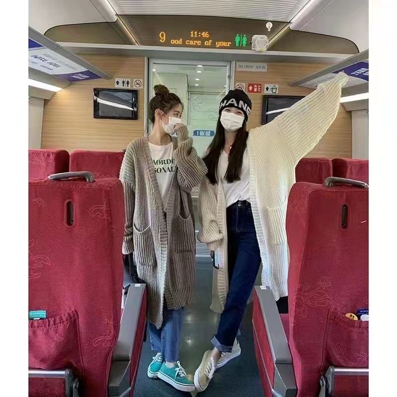 Áo Khoác cardigan Dệt Kim Tay Dài Phong Cách Nhật Bản Thời Trang Thu Đông Mới 2022