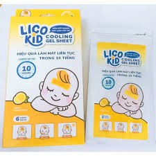 Dán Hạ Sốt - Giảm Đau Răng - Giảm Say Nắng LICO KID Hộp 6 Miếng