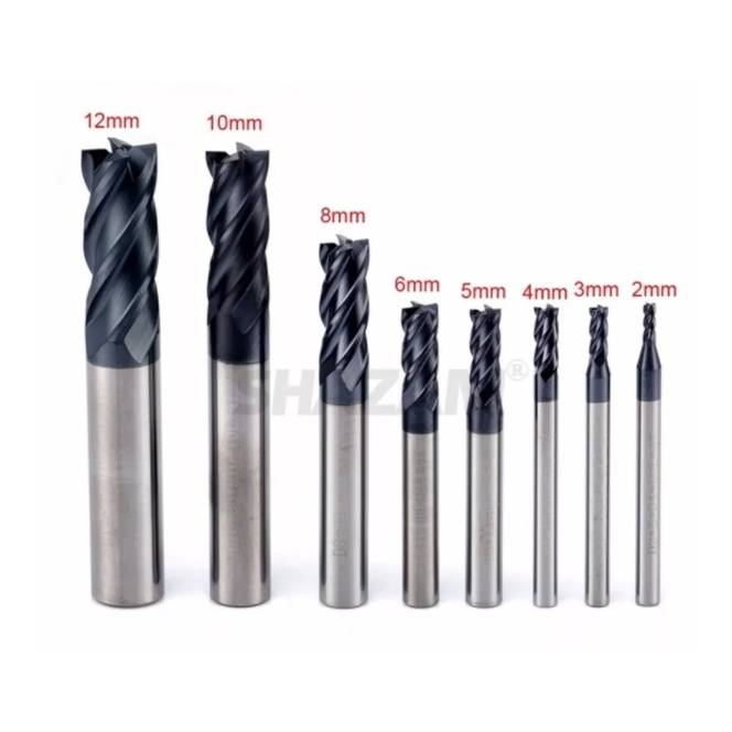 Dao Phay Mặt Đầu Gia Công Kim Loại Phụ Kiện Thay Thế CNC HRC50 Máy Phay Hợp Kim Thép Vonfram 12.0mm