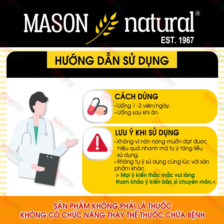 Viên uống bổ sung vitamin và khoáng chất tổng hợp Mason Natural Daily Multiple Vitamins With Minerals giúp tăng sức khỏe