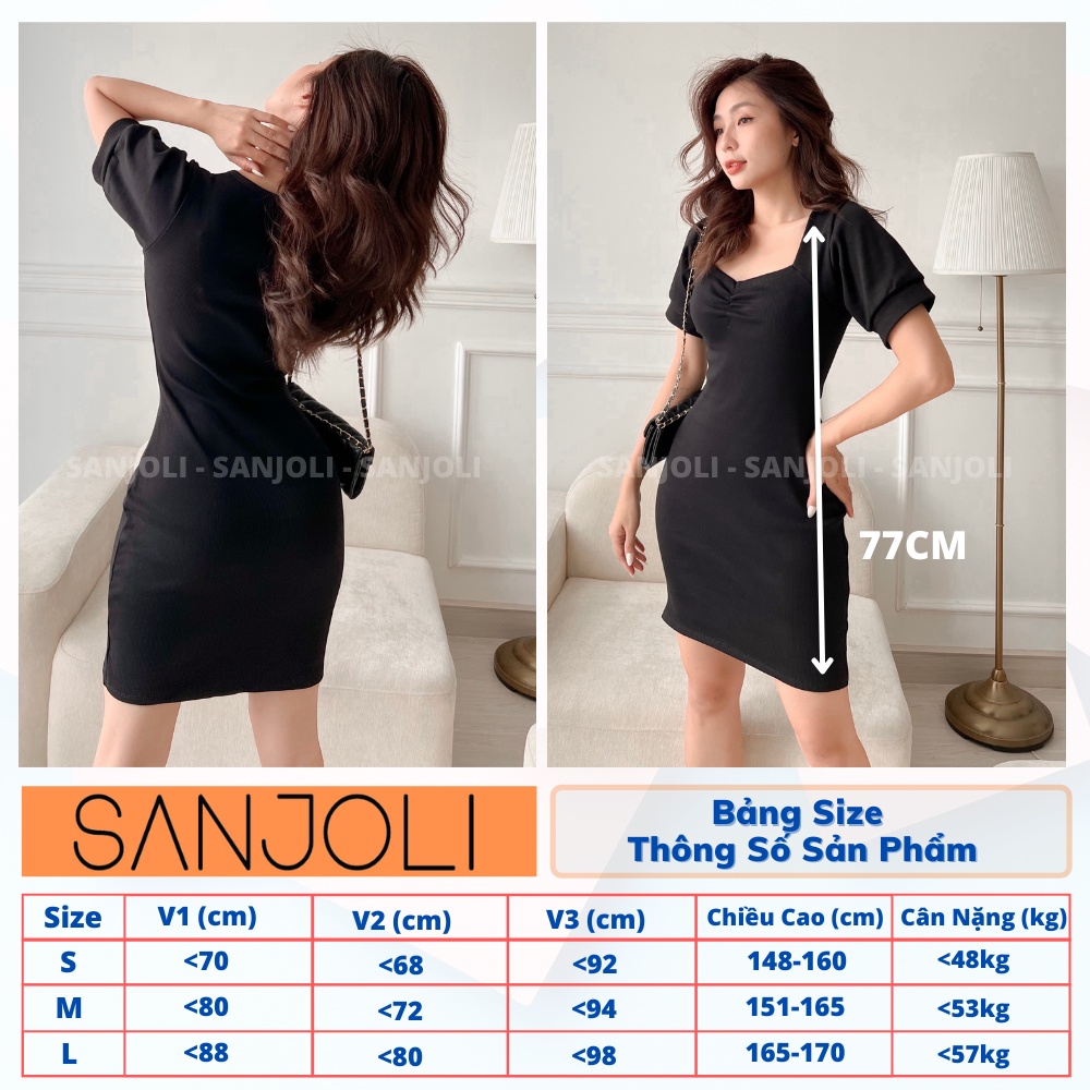 Đầm Body Sexy Tay Ngắn SANJOLI Váy Ôm Body Nữ Chất Thun Nhún Eo Thiết Kế Cúp Ngực Màu Trơn Thời Trang Đi Dự Tiệc VD063 | BigBuy360 - bigbuy360.vn