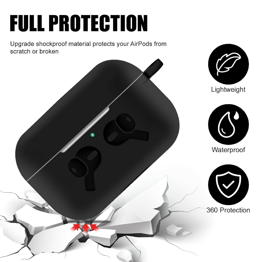 Vỏ silicone màu trơn đơn giản dễ thương bọc bảo vệ hộp sạc tai nghe