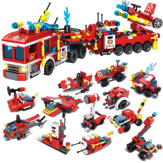 Đồ Chơi Xếp Hình Xe Cứu Hỏa [FREESHIP❤️] Cỡ Lớn Dành Cho Bé