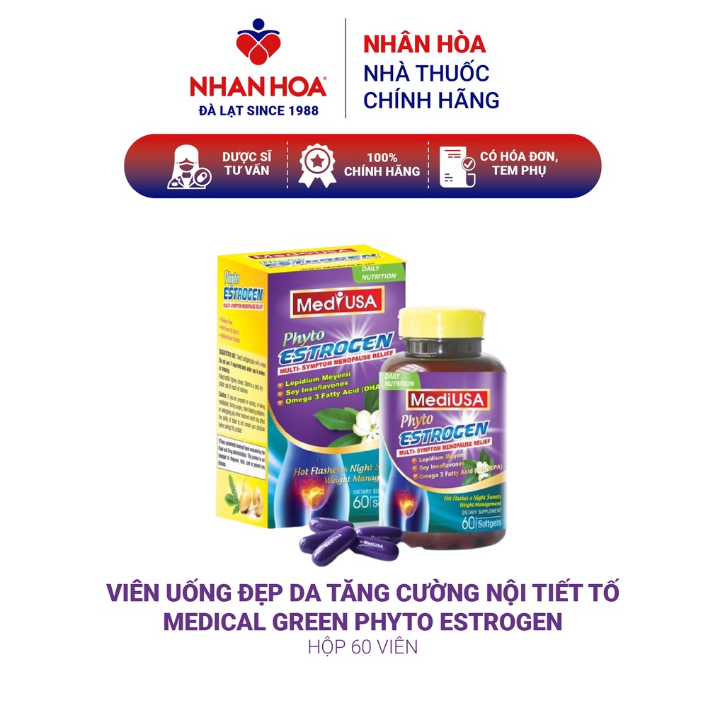 Viên uống đẹp da tăng cường nội tiết tố Medical Phyto Estrogen lọ 60 viên
