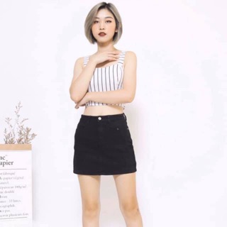 Quần váy Zara chất jean co giãn 4 chiều màu đen