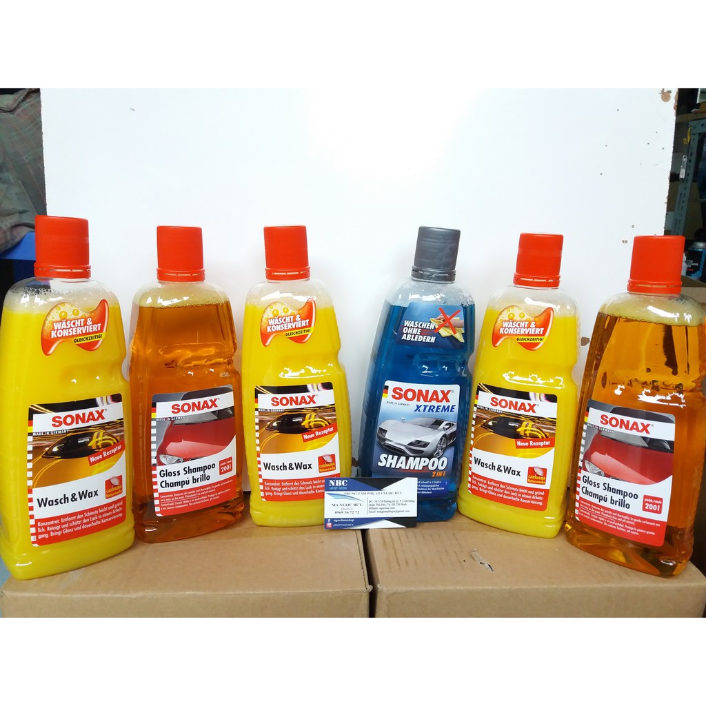 Nước rửa xe 2:1 SONAX Wash &amp; Wax (Rửa &amp; Wax bóng sơn) 313341