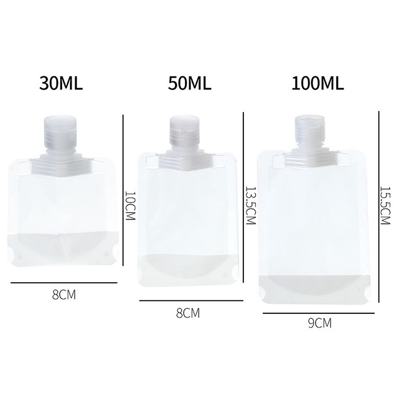 Túi Nhựa Rỗng Có Nắp Đứng Đựng Dung Dịch Rửa Tay 30/50/100ml