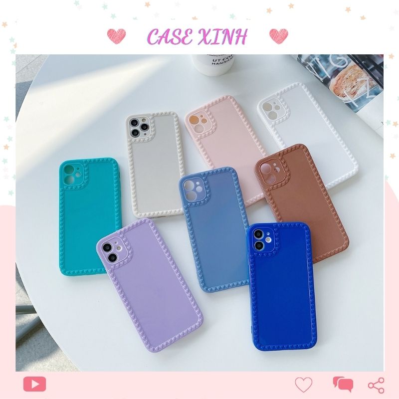 Ốp lưng iphone dẻo viền nổi hình trái tim đẹp kiểu Hàn Quốc 6/6s/6plus/6splus/7/8/7plus/8plus/11/11pro/11promax/12/12pro