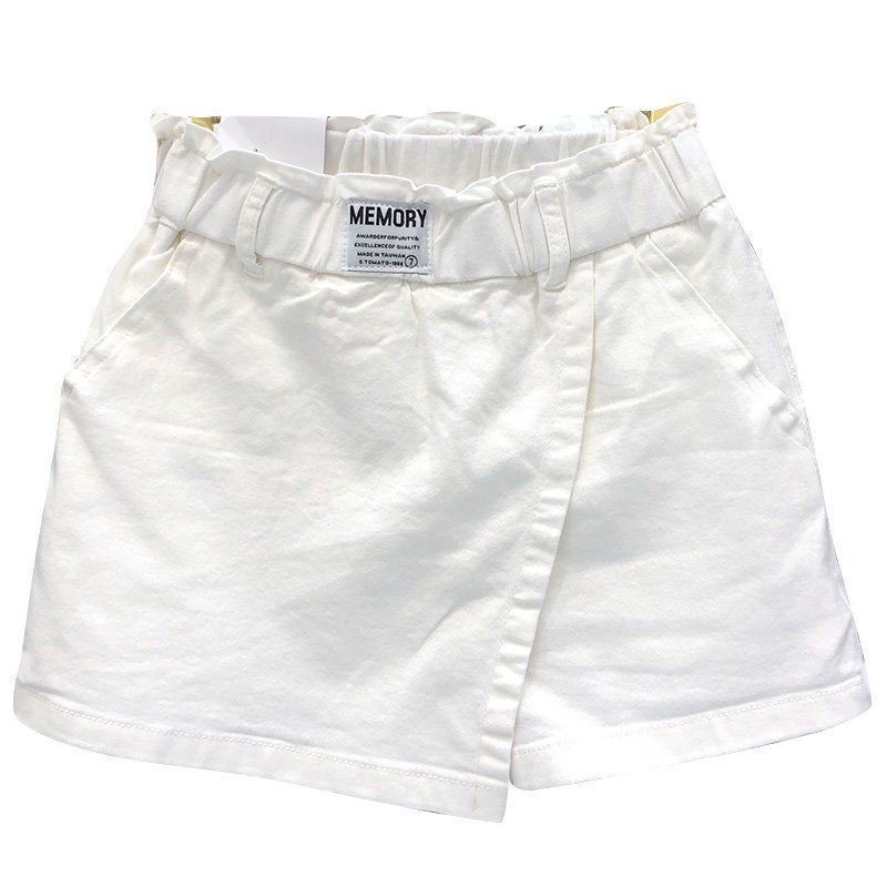 Large size fake two-piece hakama all-match elastic high waist pure cotton spring and summer white hakama women's slim A-line skirt Z3