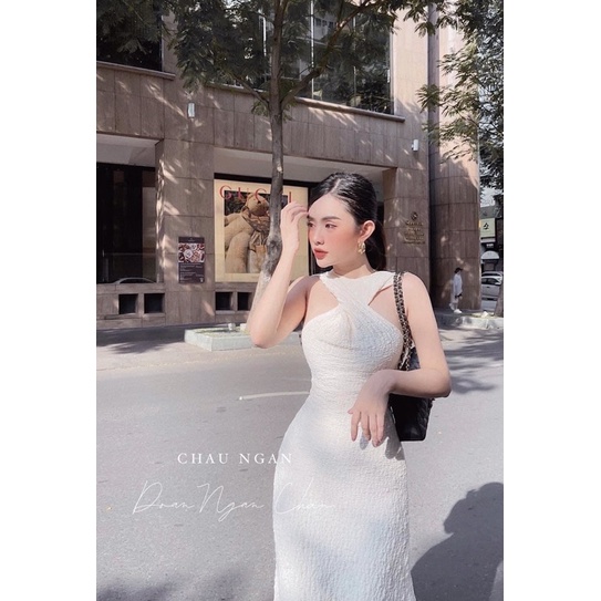 Váy cổ yếm chất xốp đũi 4 màu thời trang hàn quốc | BigBuy360 - bigbuy360.vn