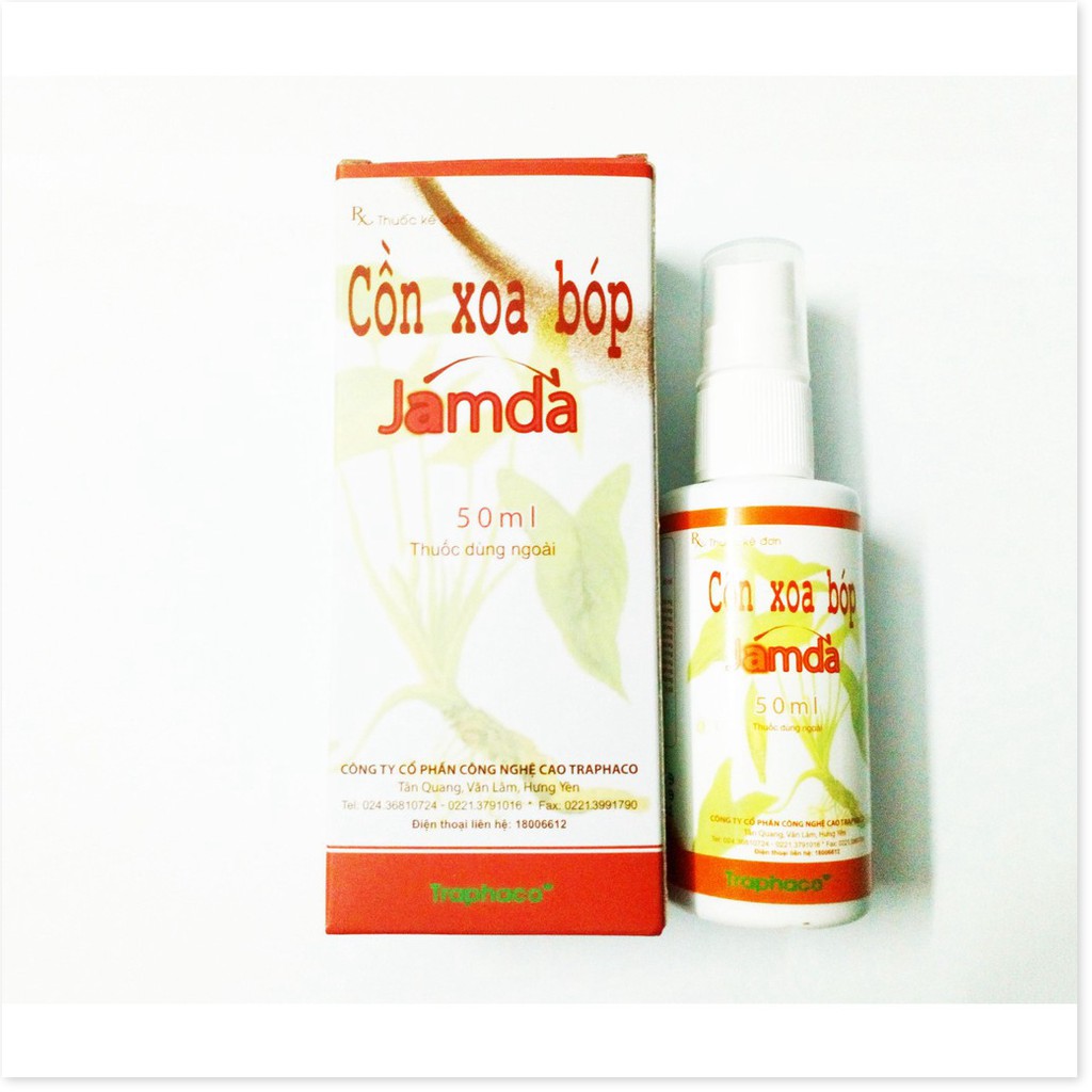 [Mã chiết khấu giảm giá sỉ sản phẩm chính hãng] Cồn xoa bóp JAMDA 50ml dạng xịt – Xoa ngoài da giúp hỗ trợ hoạt huyết, g