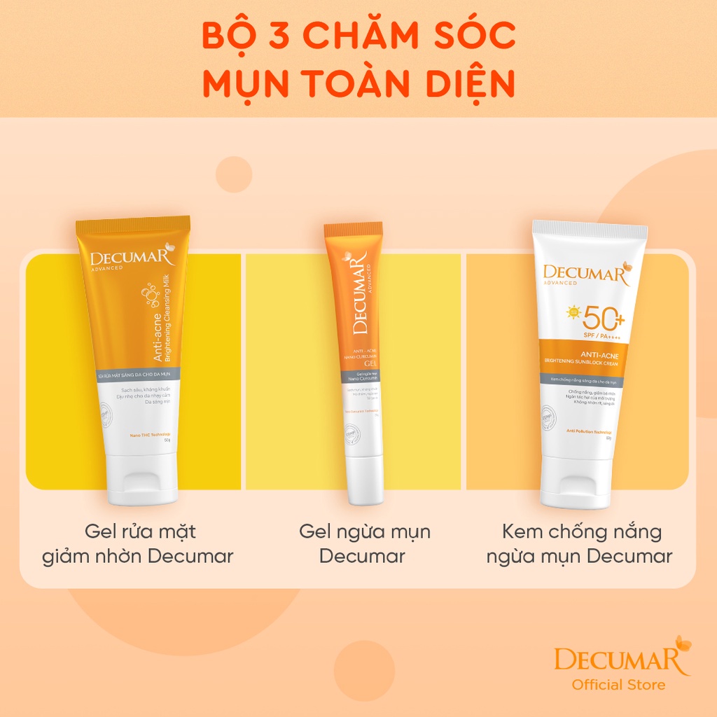 Sữa rửa mặt dạng Gel Decumar Clean Advanced-Làm sạch sâu, duy trì độ ẩm tối ưu cho làn da-Ngăn ngừa mụn