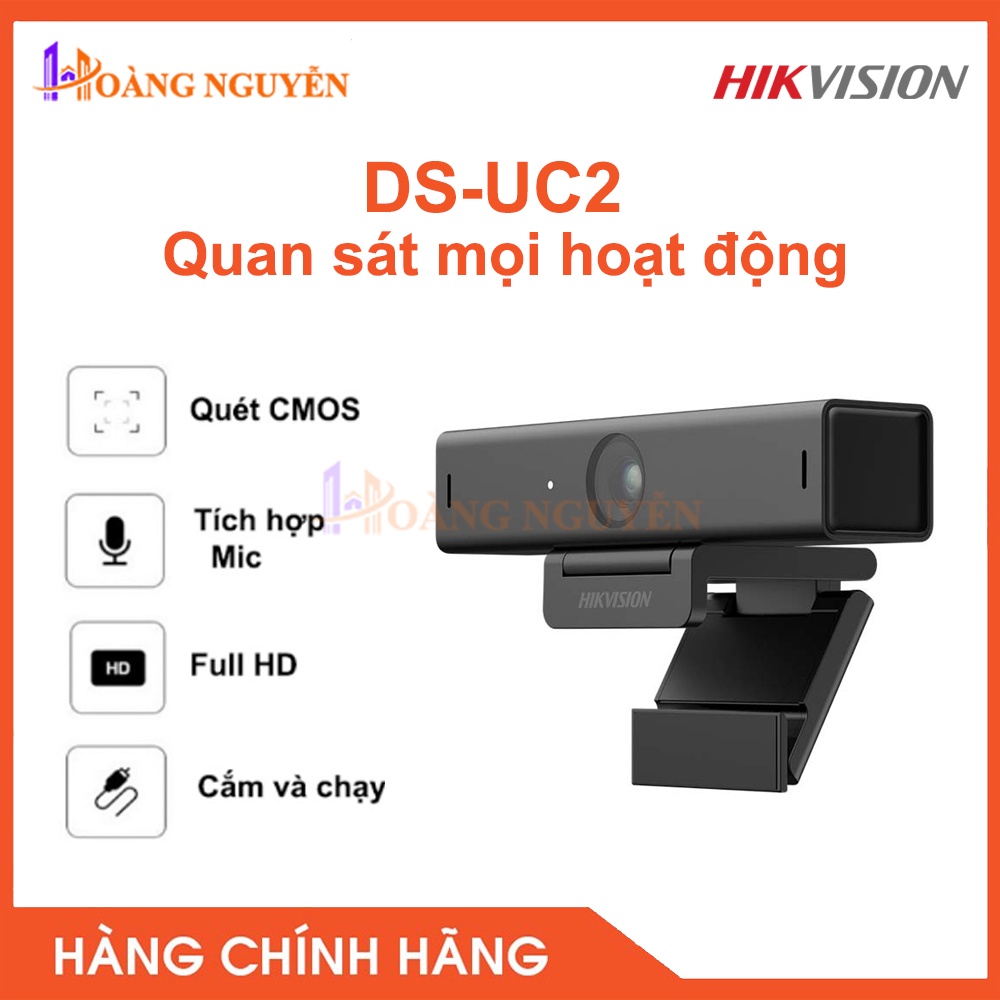 [NHÀ PHÂN PHỐI] Webcam Hikvison DS-UC2 HD1080P Cho Máy Tính, Tích Hợp Mic Thu Âm, Tự Động Lấy Nét, Kết Nối Cổng USB | BigBuy360 - bigbuy360.vn